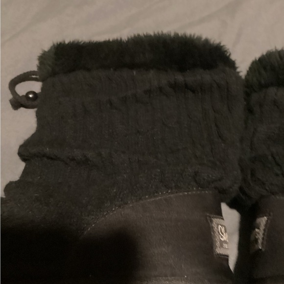 SKECHERS KEEPSAKE FAUX FUR KNIT SLOUCH BOOTS size 10 partial suede upper. - Picture 5 of 12